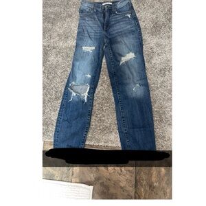 Distressed Blue Jeans